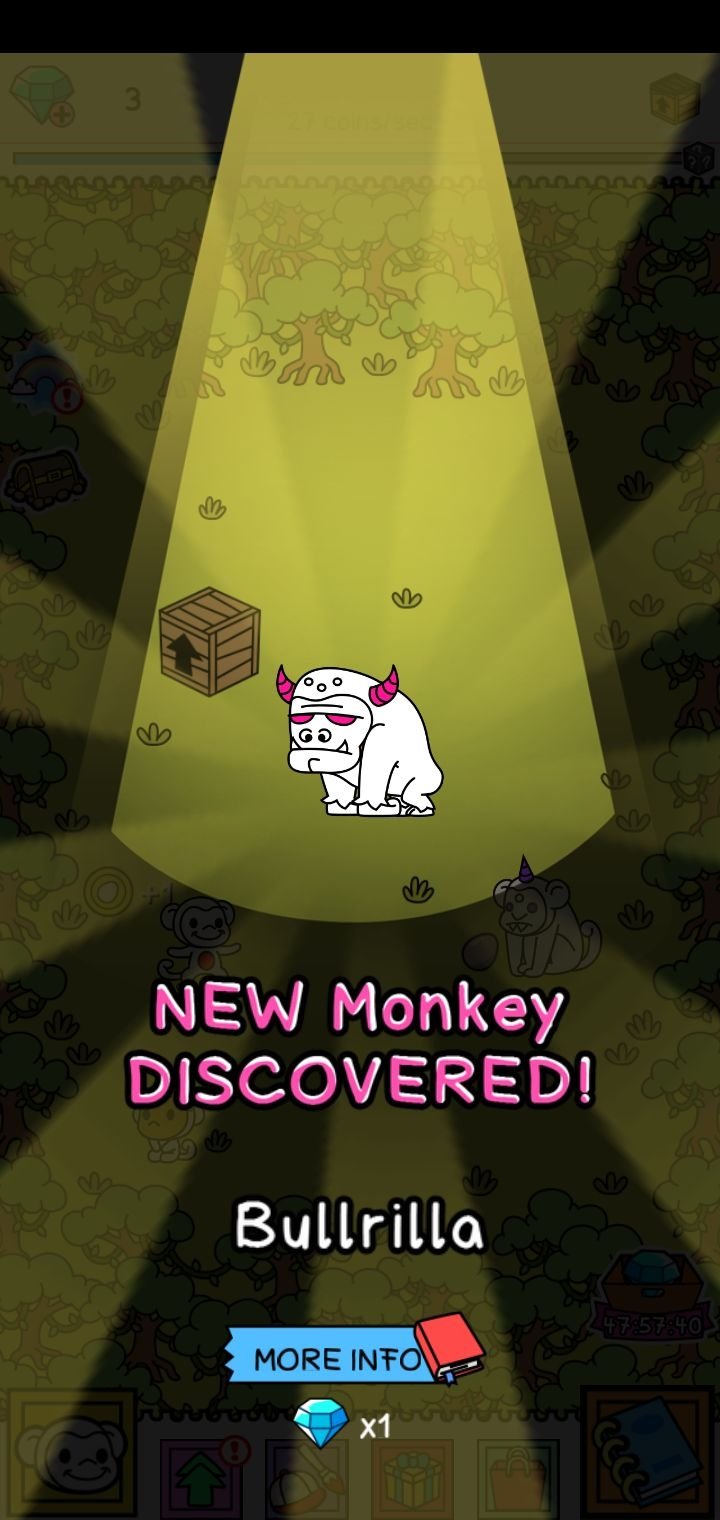 New Monkey DISCOVERED banner for Bullrilla paying one diamond