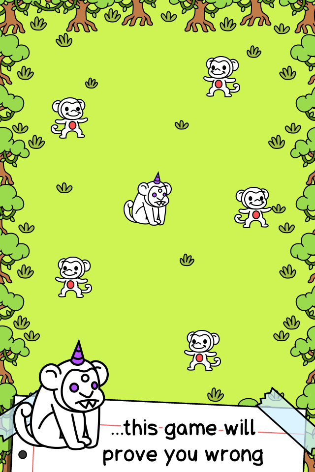 Starting jungle board in Monkey Evolution