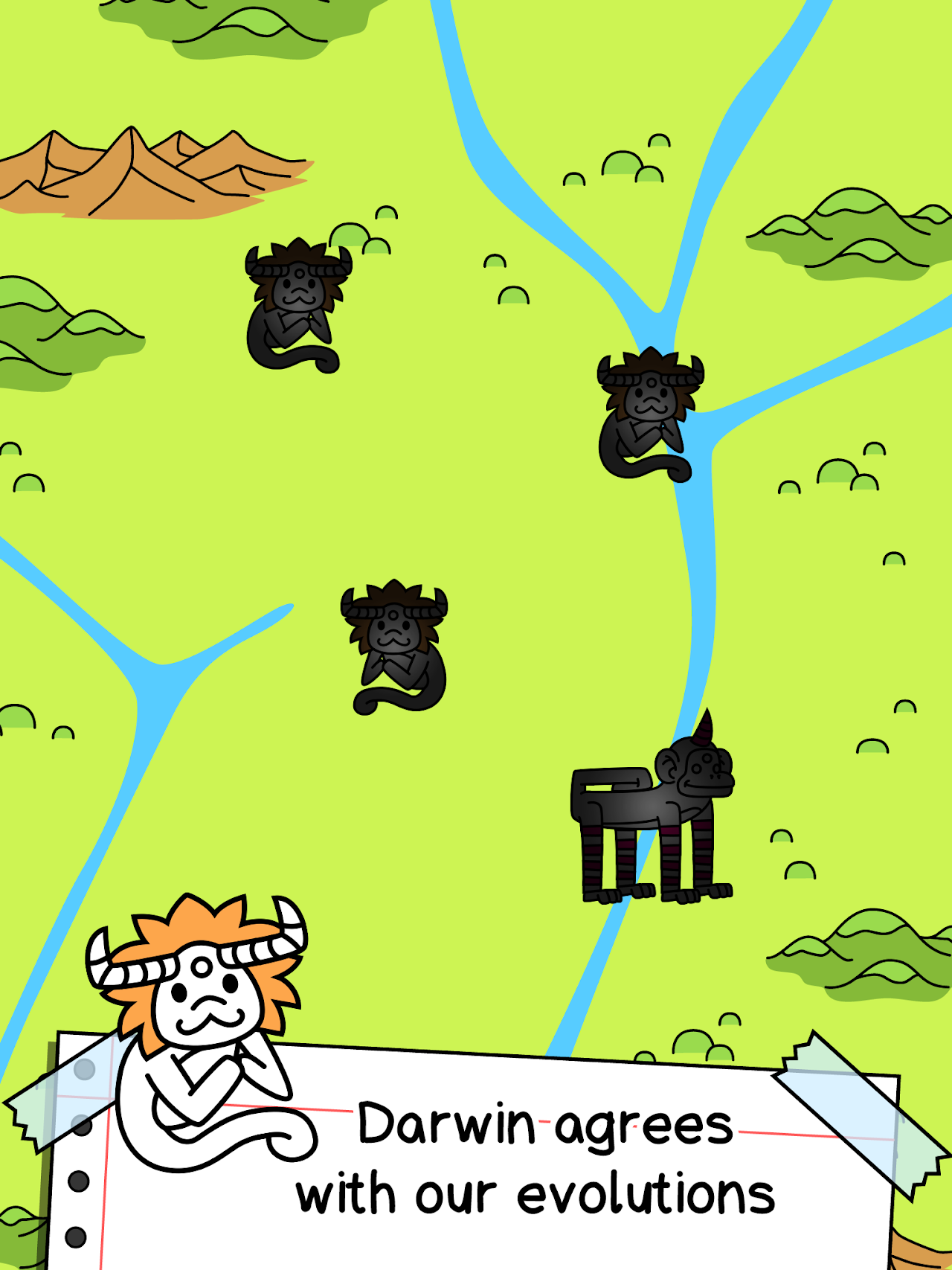 Late Monkey Evolution scenery associated with prestige boards